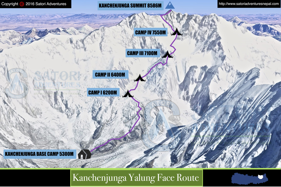Mount Kanchenjunga Map Mount Kanchenjunga Map